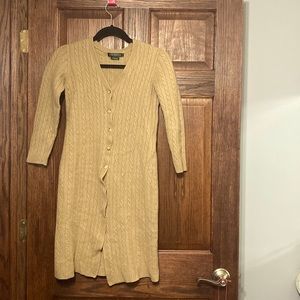 100% cashmere full length cardigan